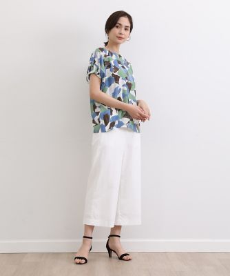 《大きいサイズ》リネンミックスワイドクロップドパンツ（７０３２１６１８２７）
