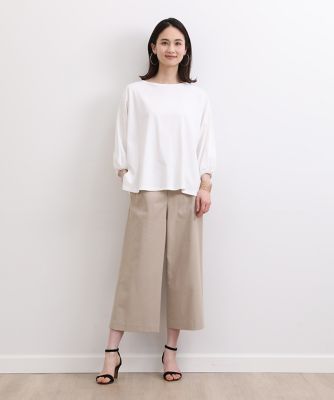 《大きいサイズ》リネンミックスワイドクロップドパンツ（７０３２１６１８２７）
