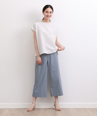 《大きいサイズ》リネンミックスワイドクロップドパンツ（７０３２１６１８２７）
