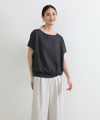 ＜7-IDconcept.(Women)＞フレンチスリーブプリーツ風ニット（７０３２１７００１０）