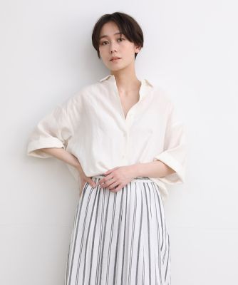 ＜7-IDconcept.(Women)＞レギュラーカラーリラックスリネンシャツ（７０３２１８２０２０）