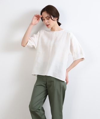 ＜7-IDconcept.(Women)＞《大きいサイズ》リネンＴブラウス（７０３２１８２８１７）