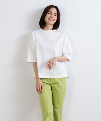 ＜7-IDconcept.(Women)＞ハイネックボクシーコットンＴシャツ（７０３２１９００１０）