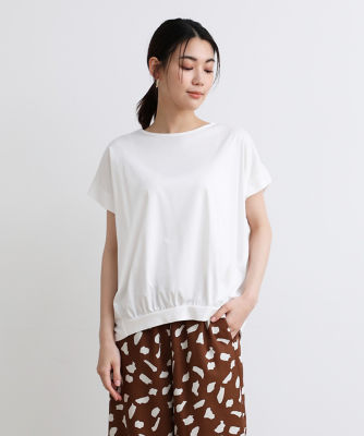 ＜7-IDconcept.(Women)＞フロントギャザーカットソー《ＳＵＰＥＲ　ＣＯＯＬ　ＴＯＵＣＨ　ＣＯＴＴＯＮ》（７０３２１９００１６）