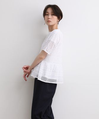 ＜7-IDconcept.(Women)＞裾ギャザーレースカットソー（７０３２１９００２４）