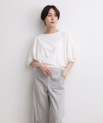 ＜7-IDconcept.(Women)＞ギャザードルマンスリーブカットソー（７０３２１９００３２）