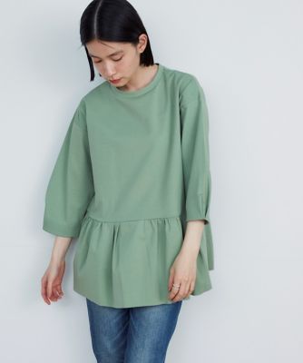 《大きいサイズ》裾ギャザーチュニックカットソー（７０３２１９０８０７）