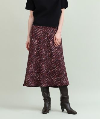 ＜7-IDconcept.(Women)＞《大きいサイズ》ツイードチェックプリントスカート（７０３４１５２８２１）