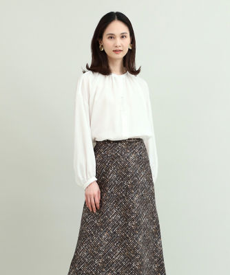 ＜7-IDconcept.(Women)＞バンドカラーギャザーブラウス（７０３４１８２０２７）