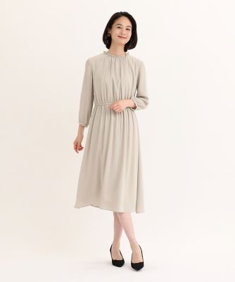 ＜7-IDconcept.(Women)＞バックサテンギャザーワンピース（７０４１１２１０２２）