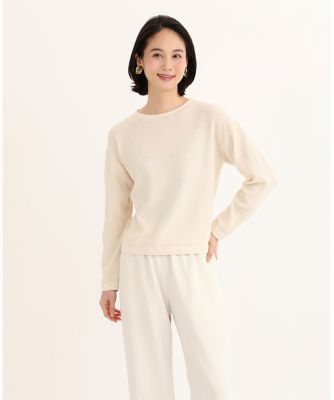 ＜7-IDconcept.(Women)＞《大きいサイズ》鹿の子ボートネックニット（７０４１１７０８０７）
