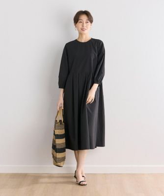 《大きいサイズ》コットンライクウエスト切替ワンピース（７０４２１２１８１６）