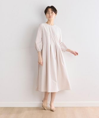 《大きいサイズ》コットンライクウエスト切替ワンピース（７０４２１２１８１６）