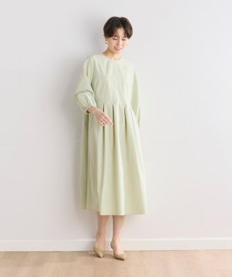 《大きいサイズ》コットンライクウエスト切替ワンピース（７０４２１２１８１６）
