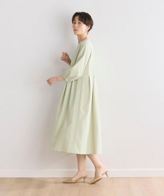《大きいサイズ》コットンライクウエスト切替ワンピース（７０４２１２１８１６）