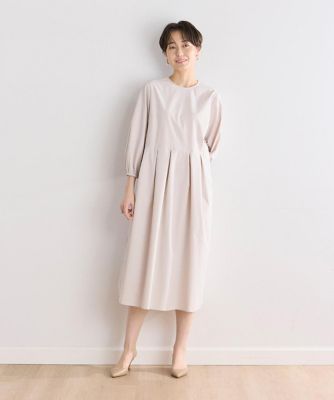 《大きいサイズ》コットンライクウエスト切替ワンピース（７０４２１２１８１６）
