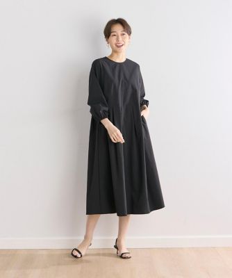 《大きいサイズ》コットンライクウエスト切替ワンピース（７０４２１２１８１６）
