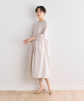 《大きいサイズ》コットンライクウエスト切替ワンピース（７０４２１２１８１６）