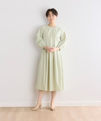 《大きいサイズ》コットンライクウエスト切替ワンピース（７０４２１２１８１６）