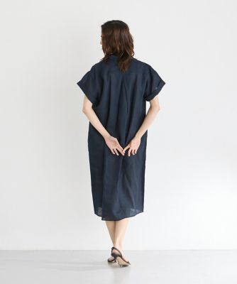 《大きいサイズ》スキッパーリネンワンピース（７０４２１２１８４５）