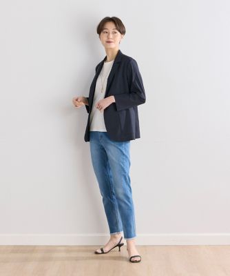 《大きいサイズ》リネン混テーラードジャケット（７０４２１４１８２９）