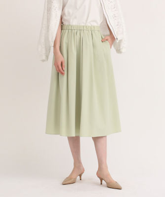 【SALE】7-IDconcept.(Women)/セブンアイディコンセプト コットンライクタックギャザースカート(7042152014) ペールグリーン ひざ丈スカート【三越伊勢丹/公式】