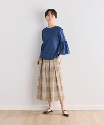《大きいサイズ》ランダムタックチェックスカート（７０４２１５２８３１）