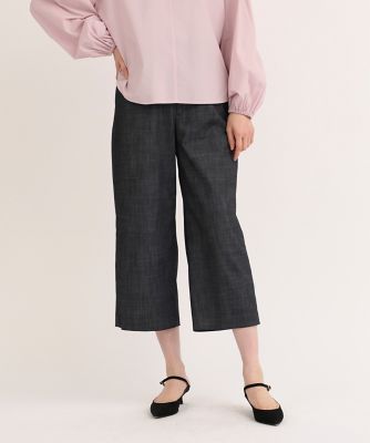 ＜7-IDconcept.(Women)＞デニム調ワイドクロップドパンツ（７０４２１６１０１３）