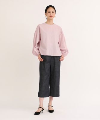 《大きいサイズ》デニム調ワイドクロップドパンツ（７０４２１６１８１３）