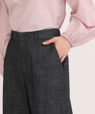 《大きいサイズ》デニム調ワイドクロップドパンツ（７０４２１６１８１３）