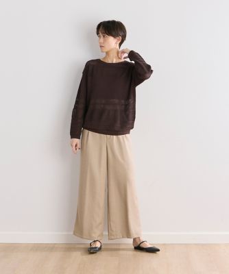 《大きいサイズ》麻調ワンタックストレートパンツ（７０４２１６１８２６）