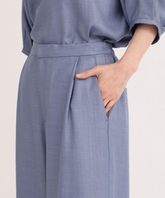 《大きいサイズ》麻調ワンタックストレートパンツ（７０４２１６１８２６）
