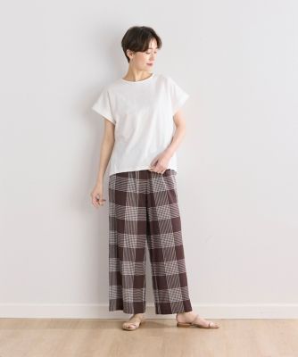 《大きいサイズ》ドロストイージーチェックパンツ（７０４２１６１８３２）