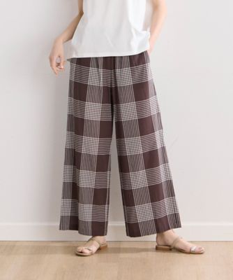 《大きいサイズ》ドロストイージーチェックパンツ（７０４２１６１８３２）