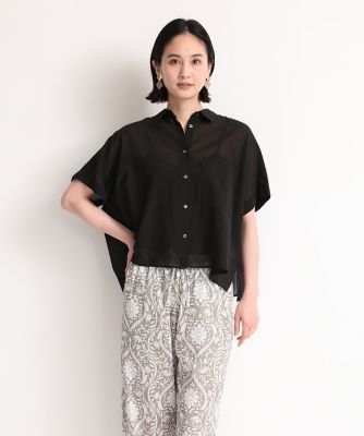 ＜7-IDconcept.(Women)＞シャツカラーワイドシフォンシャツ（７０４２１８１０６３）