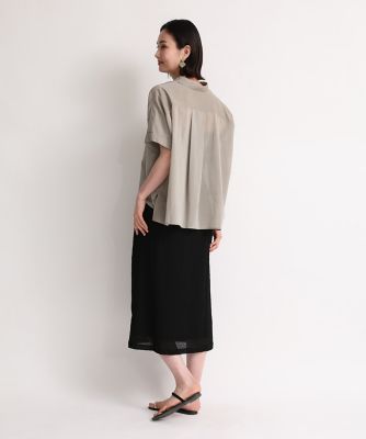 《大きいサイズ》シャツカラーワイドシフォンシャツ（７０４２１８１８６３）