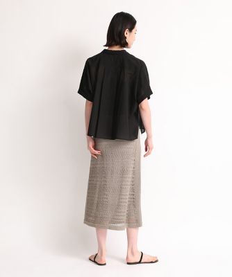 《大きいサイズ》シャツカラーワイドシフォンシャツ（７０４２１８１８６３）