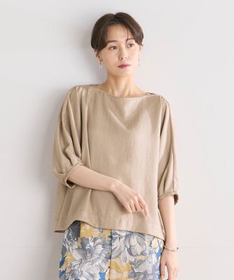 ＜7-IDconcept.(Women)＞麻調バルーンスリーブブラウス（７０４２１８２０２５）