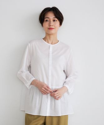 ＜7-IDconcept.(Women)＞コットンペプラムギャザーブラウス（７０４２１８２０７０）
