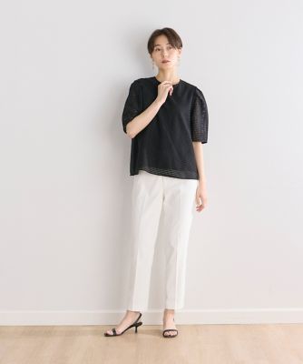 《大きいサイズ》ラッセルレースブラウス（７０４２１８２８５６）