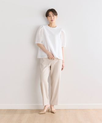《大きいサイズ》ラッセルレースブラウス（７０４２１８２８５６）