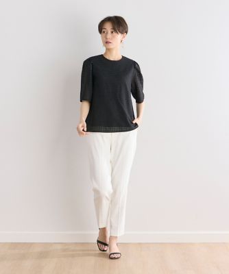 《大きいサイズ》ラッセルレースブラウス（７０４２１８２８５６）