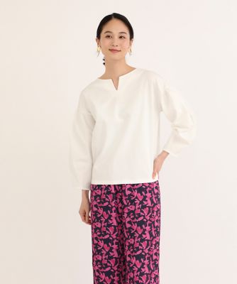 ＜7-IDconcept.(Women)＞スーピマコットンボリュームスリーブカットソー（７０４２１９０００２）