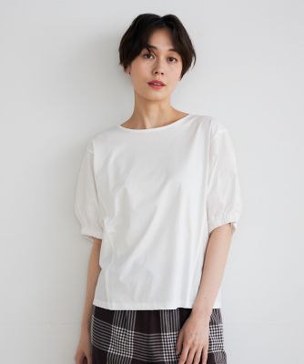 ＜7-IDconcept.(Women)＞ドッキングカットソー《ＳＵＰＥＲ　ＣＯＯＬ　ＴＯＵＣＨ　ＣＯＴＴＯＮ》（７０４２１９００１０）