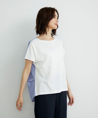 ＜7-IDconcept.(Women)＞サイドタックドッキングカットソー《ＳＵＰＥＲ　ＣＯＯＬ　ＴＯＵＣＨ　ＣＯＴＴＯＮ》（７０４２１９００１２）