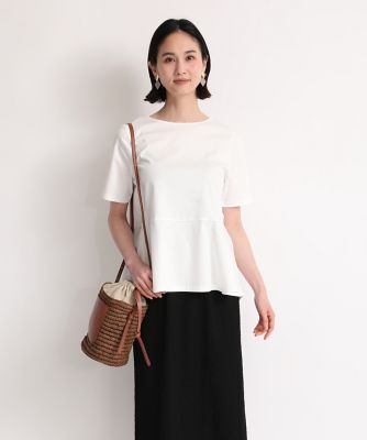 ＜7-IDconcept.(Women)＞ペプラムカットソー《ＳＵＰＥＲ　ＣＯＯＬ　ＴＯＵＣＨ　ＣＯＴＴＯＮ》（７０４２１９００１３）