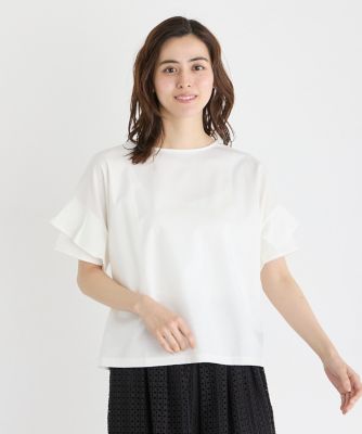 ＜7-IDconcept.(Women)＞スーピマコットン袖フレアカットソー（７０４２１９００１５）