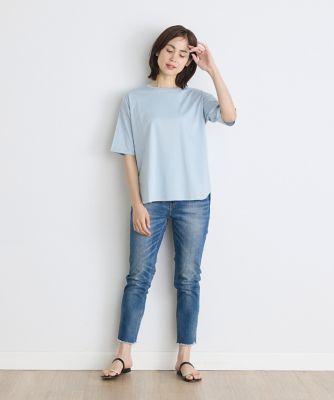 ラウンドヘムＴシャツ《ＳＵＰＥＲ　ＣＯＯＬ　ＴＯＵＣＨ　ＣＯＴＴＯＮ》（７０４２１９００２６）