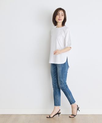 ラウンドヘムＴシャツ《ＳＵＰＥＲ　ＣＯＯＬ　ＴＯＵＣＨ　ＣＯＴＴＯＮ》（７０４２１９００２６）