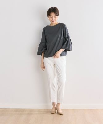 《大きいサイズ》スーピマコットンギャザースリーブカットソー（７０４２１９０８０８）